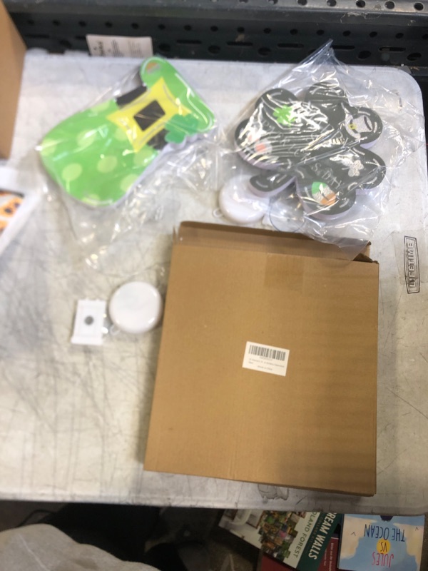 Photo 1 of 2 Pack St. Patrick's Day Decorations Window Lights with Suction Cups, Battery Operated Irish Saint Patricks Day Shamrocks Leprechaun Hat Lights with Timer for Window Wall Door Home Party Decorations