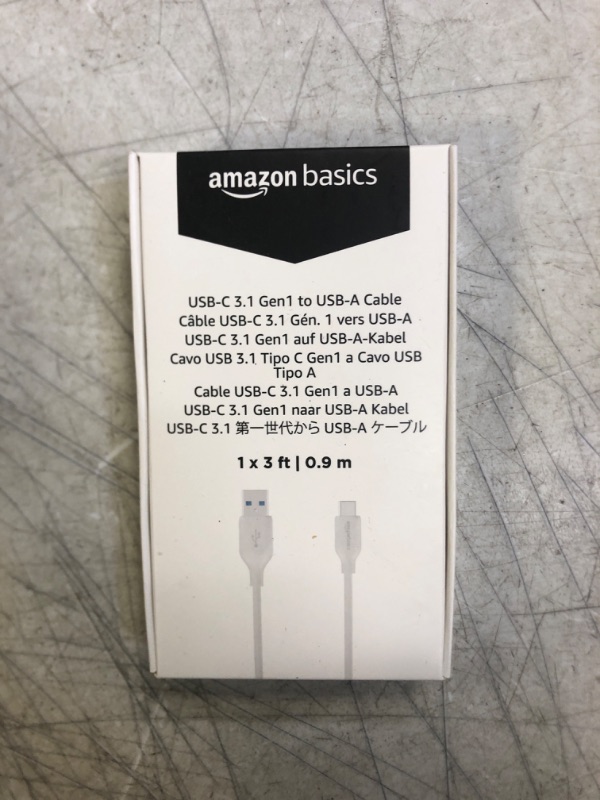 Photo 3 of Amazon Basics Fast Charging 3A USB-C3.1 Gen1 to USB-A Cable - 3-Foot, White White 3 Feet 1 Pack Cable