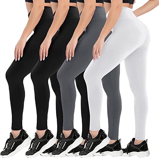 Photo 1 of CAMPSNAIL 4 Pack High Waisted Leggings for Women- Soft Tummy Control Slimming Yoga Pants for Workout Running Reg & Plus Size
