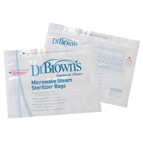 Photo 1 of Dr. Brown's Microwave Steam Sterilizer Bags and Bottle Brush Steam Sterilizing Bags with Bottle Brush, Blue