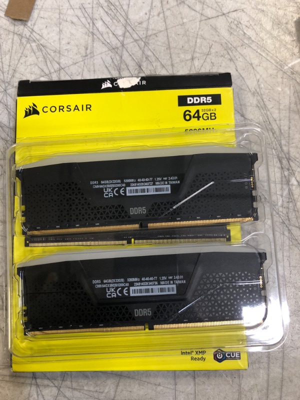 Photo 2 of Corsair Vengeance RGB DDR5 32GB (2x16GB) 5200MHz C40 Intel Optimized Desktop Memory (Dynamic Ten-Zone RGB Lighting, Onboard Voltage Regulation, Custom XMP 3.0 Profiles, Tight Response Times) Black 5200 MHz 64GB (2x32GB) Black