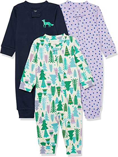 Photo 1 of Amazon Essentials Unisex Toddlers and Babies' Snug-Fit Cotton Footless Sleeper Pajamas, Multipacks  SIZE 4T  -- FACTORY SEALED --
