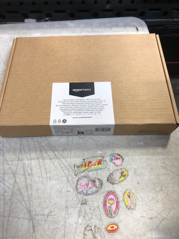 Photo 1 of Amazon Basics Plastic Envelopes for A4 Letter Paper with Snap Button, 10-Pack, Assorted Color  -- FACTORY SEALED --