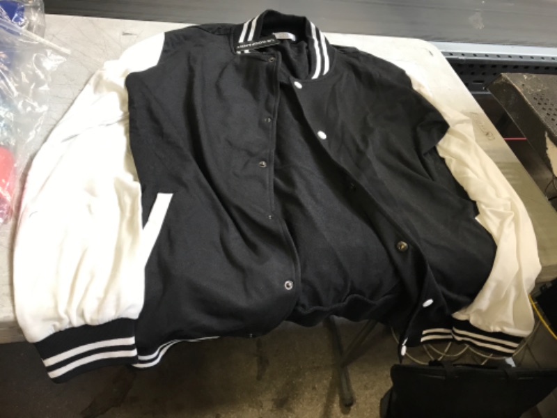 Photo 2 of COOFANDY Mens Fashion Varsity Jacket Causal Slim Fit Cotton Bomber Jackets SIZE LARGE
