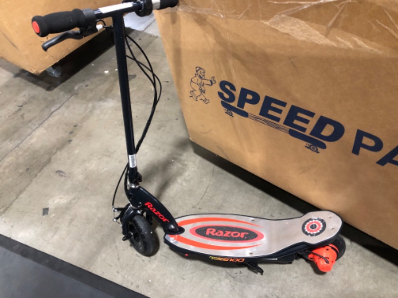 Photo 2 of Razor Power Core E100 Electric Scooter - 100w Hub Motor, 8" Air-filled Tire, Up to 11 mph and 60 min Ride Time, for Kids Ages 8+