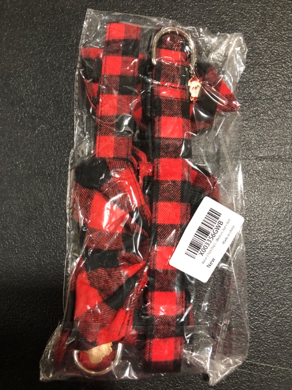 Photo 1 of 2 PACK OF CHRISTMAS DOG COLLARS, RED/BLACK, SIZE MEDIUM. NEW!