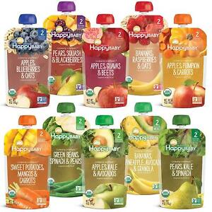 Photo 1 of 10-Pack Happy Baby Organics Clearly Crafted Baby Food Pouches Variety Pack 4oz exp 23 jan 2023 