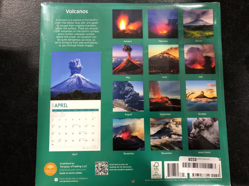 Photo 2 of 2023 Volcanoes Wall Calendar by Bright Day, 12x12 Inch, Beautiful Outdoor Nature Photography