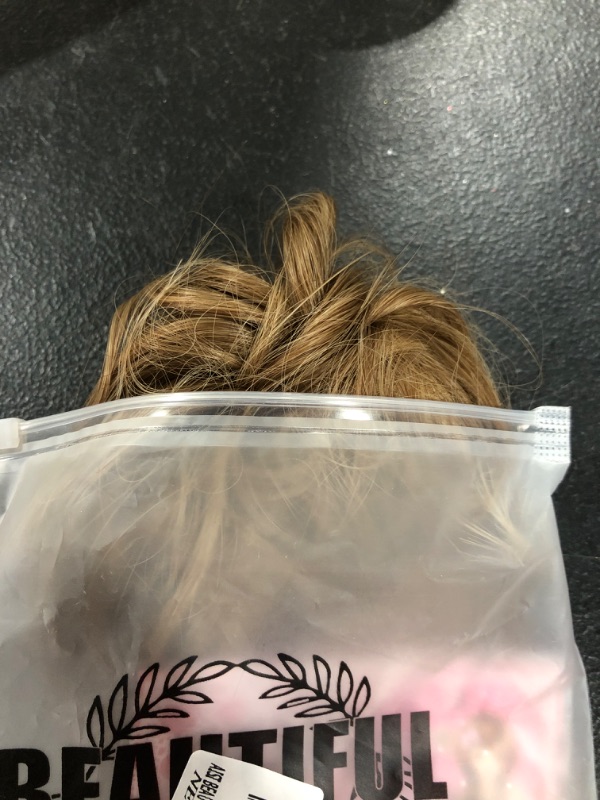 Photo 2 of AISI BEAUTY Tousled Updo Messy Bun Hair Pieces Hair Scrunchies Extensions Hair Pieces and Ponytails Hair Extensions for Women (12H24(Light Golden Brown Mix Pale Golden Blonde Mixed))