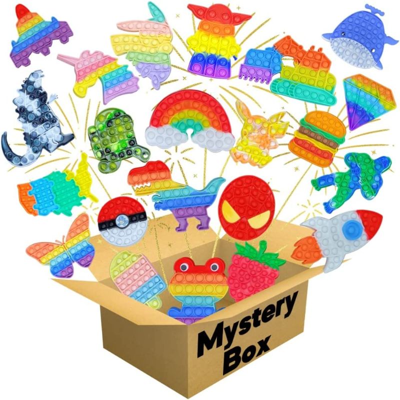 Photo 1 of Fidget Toy Mystery Surprise Blind Box | Push Pop It Style Sensory Fidget Toys | Stocking Stuffers, Gift Box (3-Pack) 