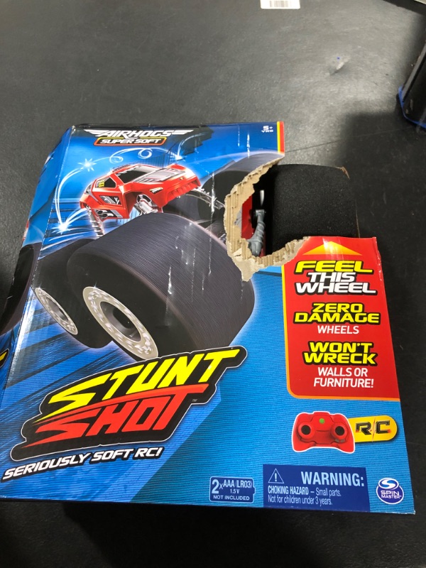 Photo 2 of Air Hogs Super Soft, Stunt Shot Indoor Remote Control Car with Soft Wheels, Toys for Boys, Aged 5 and up Black, Red