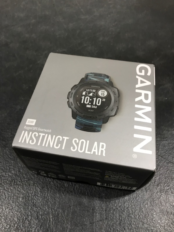 Photo 6 of Garmin Instinct Solar Surf, Rugged Outdoor Smartwatch with Solar Charging Capabilities, Tide Data and Dedicated Surfing Activity, Pipeline
