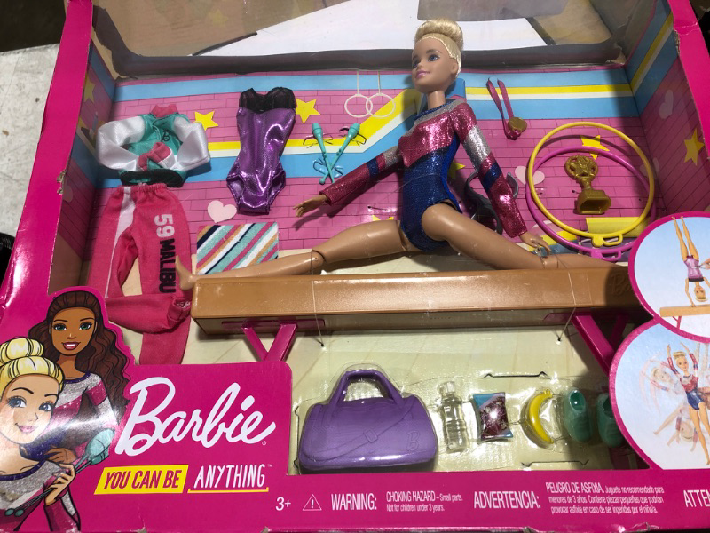 Photo 2 of Barbie Career Gymnastics Playset with Doll Balance Beam and 15 Accessories
