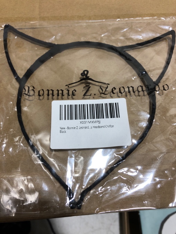 Photo 2 of Bonnie Z. Leonardo Chiffon Devil Horns Headband Black D-Chiffon Black