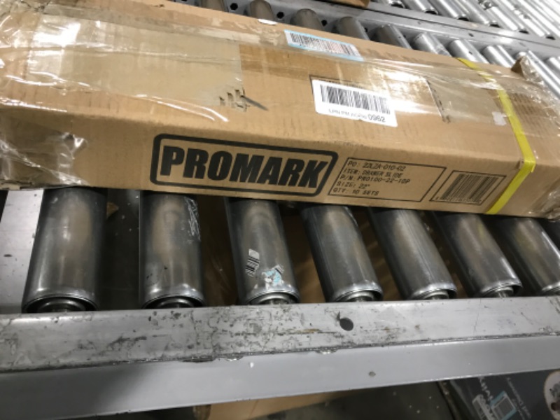 Photo 3 of 10 Pack Promark 3-Section 100 LB Capacity Full Extension Ball Bearing Side Mount Drawer Slides (22 Inches) 22 Inches-10 Pack