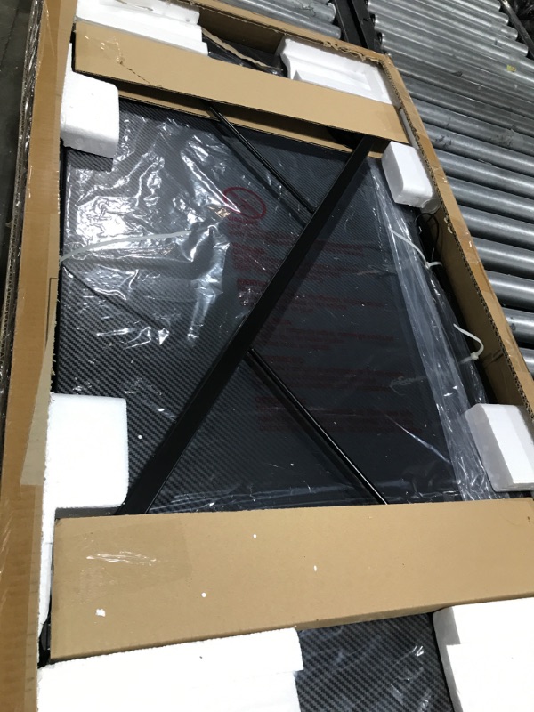 View 2 of 40in Computer Desk Z Shaped Gaming Table Ergonomic Home Office Desk Table Pc Gaming Workstation with Carbon Fiber Surface