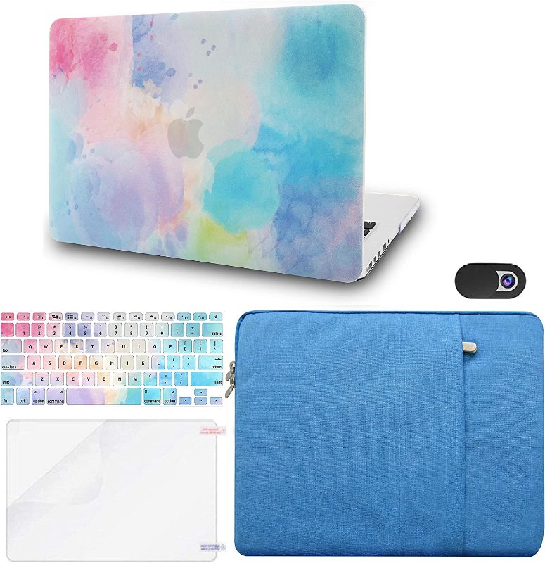 Photo 1 of KECC Compatible with MacBook Pro 13 inch Case M2 A2338 M1 A2289 A2251 Touch Bar Plastic Hard Shell + Keyboard Cover + Sleeve + Screen Protector + Webcam Cover (Rainbow Mist 2) 