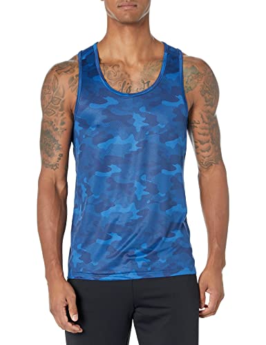 Photo 1 of Amazon Essentials Men's Tech Stretch Tank T-Shirt, Blue, Camo, Medium
