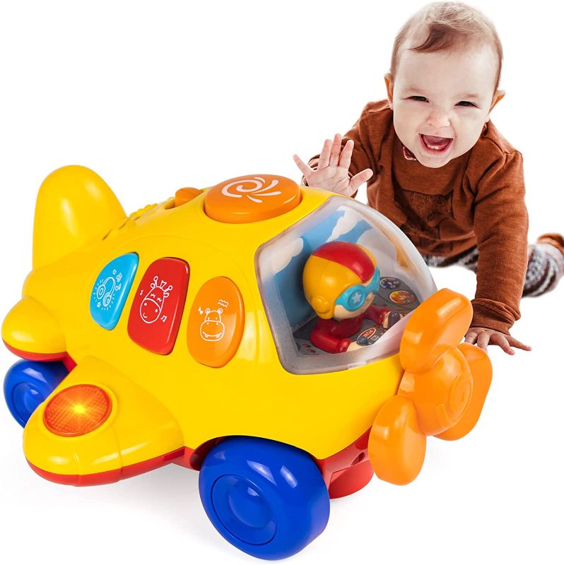 Photo 1 of Beacron Toddler Toys Age 1+ Year Old Girl and Boy, Baby Airplane Toys with Music and Light, Bump and Go 1-2 Year Old, Educational Crawling 1 Year Toy, Kids Learning Birthday 1 2+ yr 