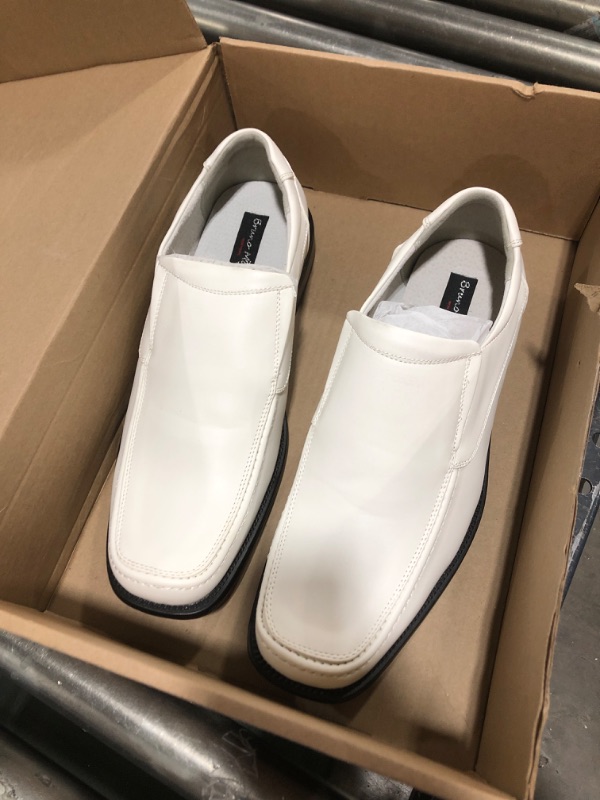 Photo 2 of Bruno Marc Men's Goldman-02 Slip on Leather Lined Square Toe Dress Loafers Shoes for Casual Weekend Formal Work White --- SIZE 13