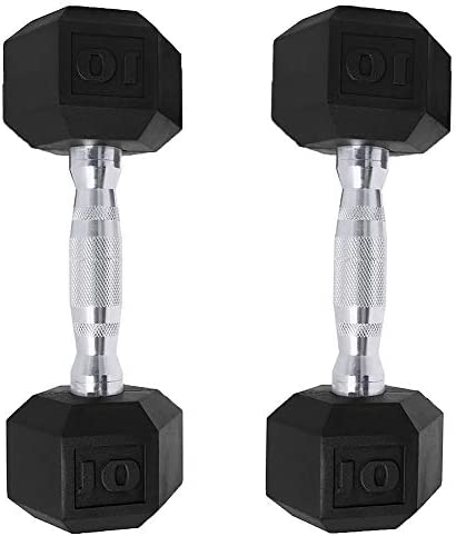 Photo 1 of 10 LB Dumbbells Set of 2 Exercise & Fitness Dumbbell for Home Gym Free Weights Hand Hex Dumb Bells 