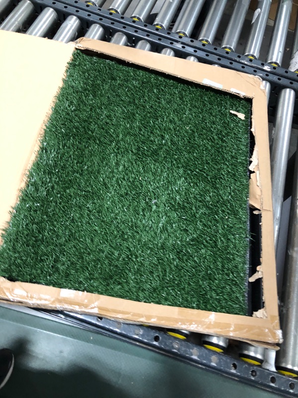 Photo 2 of Artificial Grass Puppy Pee Pad for Dogs and Small Pets - 20x25 Reusable 3-Layer Training Potty Pad with Tray - Dog Housebreaking Supplies by PETMAKER