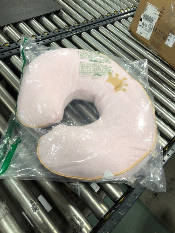 Photo 1 of Boppy Nursing Pillow and Positioner—Luxe | Pink Princess with Gold Crown Embroidery | Breastfeeding, Bottle Feeding and Baby Support | With Removable Cover in Premium Fabric | Awake-Time Support
