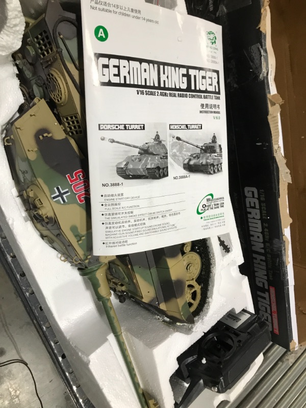 Photo 3 of Heng Long RC Tank for Adults 1:16 2.4ghz German Tiger King Henschel Remote Control Tank Model (320-Degree Rotating Turret) RC Tanks That Shoots Military Vehicles Toys Gifts for 14+ Boys