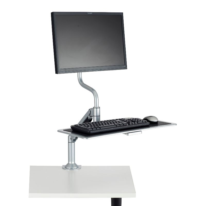 Photo 1 of  11 Lbs. Capacity Single Monitor Desktop Sit/Stand Workstation - Silver 