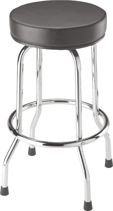 Photo 1 of  BIG RED Torin Swivel Bar Stool: Padded Garage/Shop Seat with Chrome Plated Legs, Black 