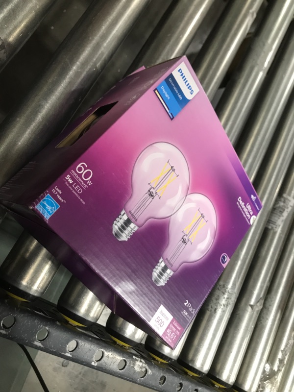 Photo 2 of Philips Ultra Definition 60w Equivalent Daylight G25 Medium Led Decorative Light Bulb (2-pack)