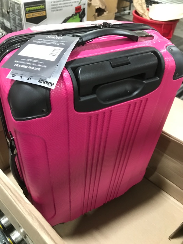 Photo 3 of  Kenneth Cole | Out of Bounds 24-Inch Lightweight Hard Side Spinner Suitcase, Magenta in Pink 