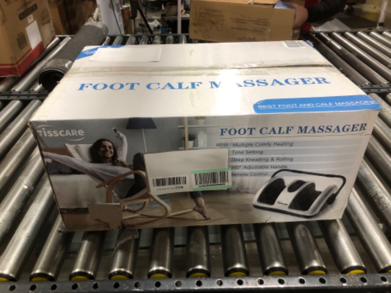 Photo 1 of TISSCARE Shiatsu Massage Foot Massager Machine - Improves Blood Flow Circulation, Deep Kneading & Tissue with Heat /Remote, Neuropathy, Plantar Fasciitis, Diabetics, Pain Relief Silver Gray