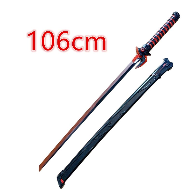 Photo 1 of 103CM Cosplay Overwatch Game Genji Evil Spirit Sheath Knife Dragon Blade Shimada Genji Katana Role Play PU Weapon Prop Sword