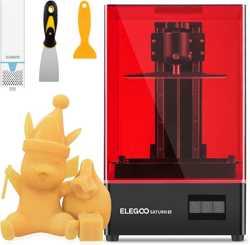 Photo 1 of ELEGOO Saturn S Large 3D Resin Printer MSLA 3D Printer with 9.1 inch 4K Monochrome LCD and Matrix UV Light Source LCD Resin 3D Printer Printing Size 196 * 122 * 210mm 