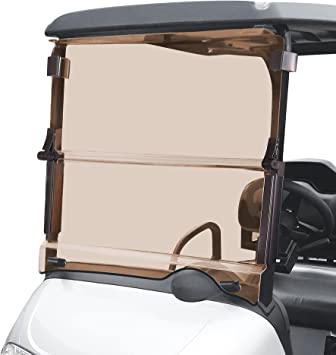 Photo 1 of 10L0L Golf Cart Folding Tinted Winshield for EZGO RXV 2008-up, Fold Down Upgrade Thickened Polycarbonate (PC) High Strength Impact Resistance