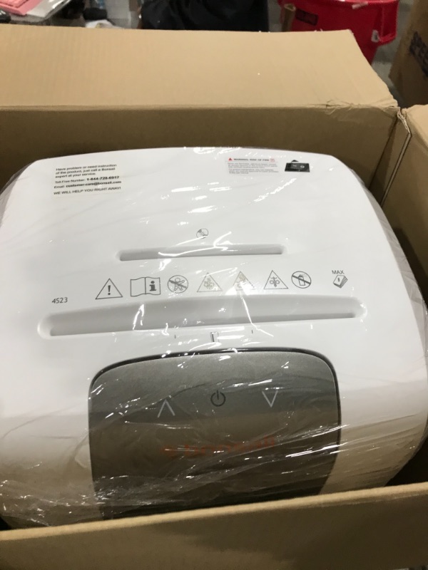 Photo 1 of Bonsaii 120 Mins Evershred Pro Micro-Cut Paper Shredder, P-5 High Security Ultra-Quiet Heavy Duty Office Shredder for Documents/Mails/CDs/Cards, 8-Sheet 6 Gallons Pullout Bin with 4 Casters (4S23) 8 Sheet-120Mins