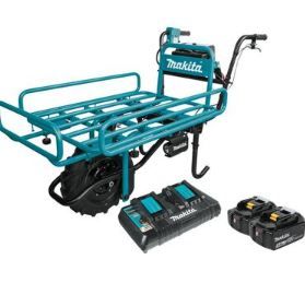 Photo 1 of 18V X2 LXT Brushless Cordless Power-Assisted Hand Truck/Wheelbarrow Kit with Flat Bed (5.0Ah)--- box 1 of 2 and 2 of 2 
