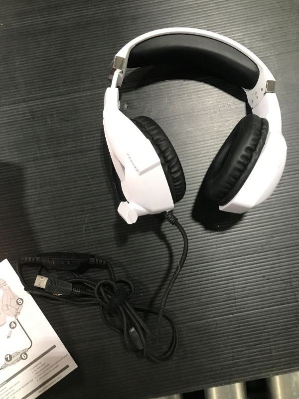 Photo 2 of Gaming Headset PS4 Headset, Xbox with 7.1 Surround Sound, White