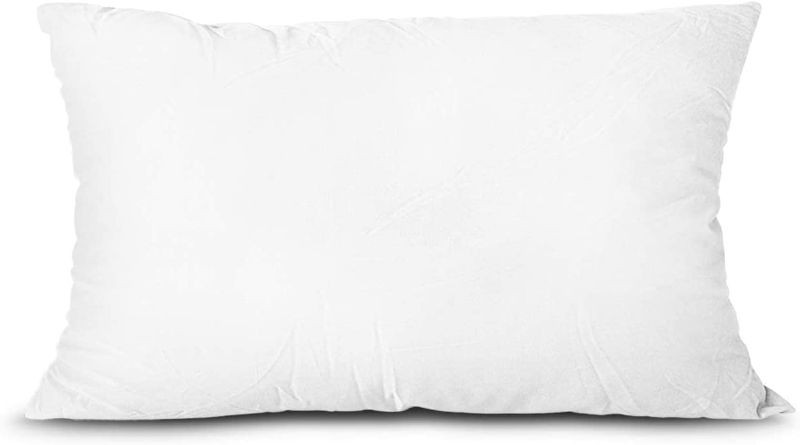 Photo 1 of 
EDOW Throw Pillow Insert, Lightweight?Soft Polyester Down Alternative Decorative Pillow, Sham Stuffer, Machine Washable. (White, 12x20)
