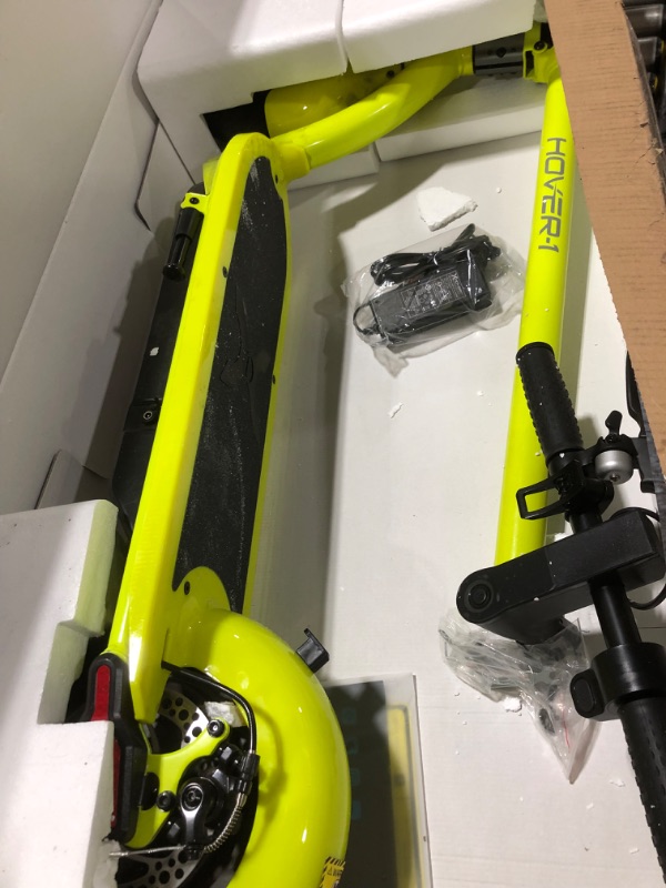 Photo 1 of Hover-1 Alpha Electric Scooter | 18MPH, 12M Range, 5HR Charge, LCD Display, 10 Inch High-Grip Tires, 264LB Max Weight, Cert. & Tested - Safe for Kids, Teens & Adults Yellow