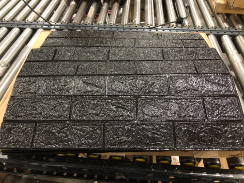 Photo 1 of  57.5 Sq.Ft Peel and Stick 3D Brick Wall Panels for Wall Décor,3D Foam Wallpaper in Black 30.3" x 27.3" Black 