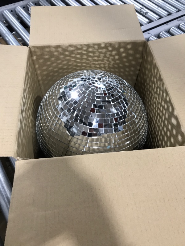 Photo 2 of 12" Disco Ball Mirror Ball Disco Party Decoration Stage Light Dj Light Effect Home Business Christmas Display Decoration Silver