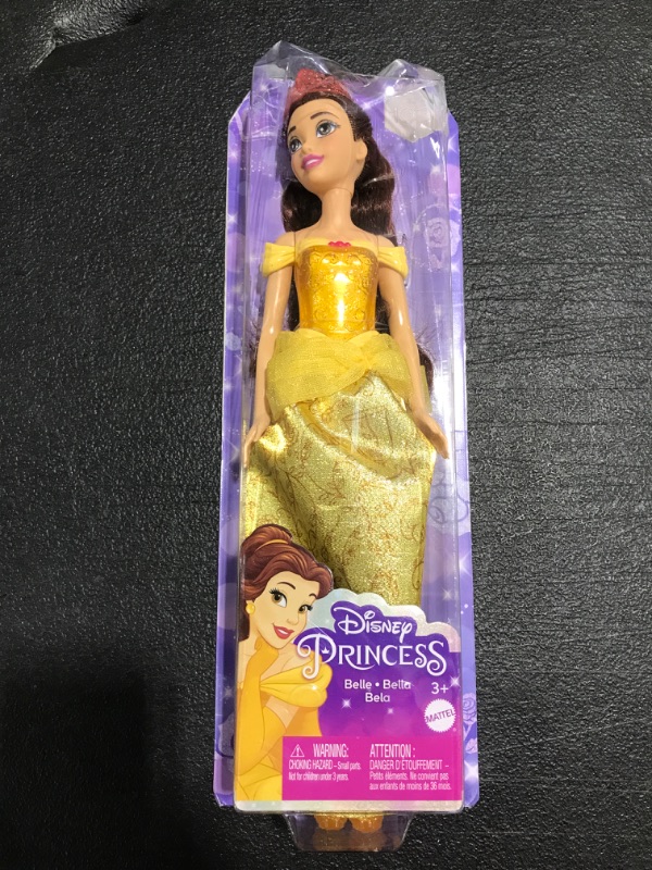Photo 2 of Disney Princess Dolls, New for 2023, Belle Posable Fashion Doll with Sparkling Clothing and Accessories, Disney Movie Toys