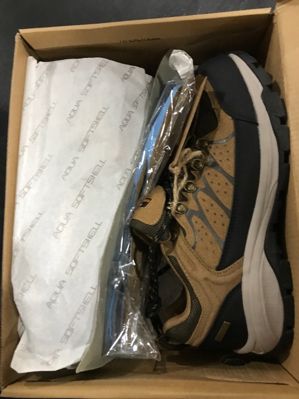 Photo 1 of CKKM Men's Waterproof Hiking Shoes Lightweight Non-Slip Low-Cut Trekking Hiking Sneakers Outdoor Backpacking Camping Climbing Shoes Brown SIZE 8
