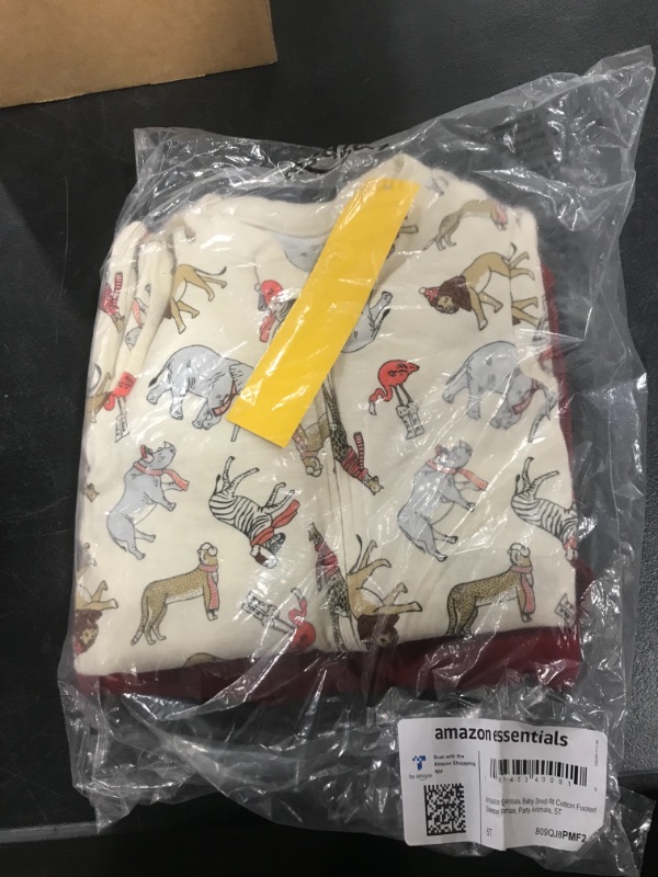 Photo 1 of Amazon Essentials Family Holiday Cotton Pajama Sleepwear Baby Snug Fit - Footed 5T Party Animals