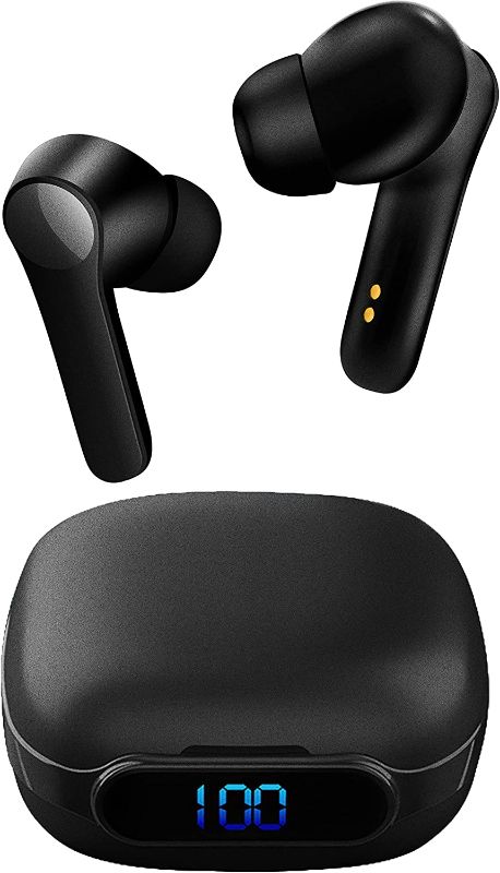 Photo 1 of Hiteblaz Wireless Earbuds Active Noise Cancelling, Extra Deep Bass Earphones, Bluetooth 5.0 Headphones, IPX5 Waterproof, Touch Control Stereo Big Bass Cordless Headsets for iPhone/Android L52 (Black)/ FACTORY SEALED!!
