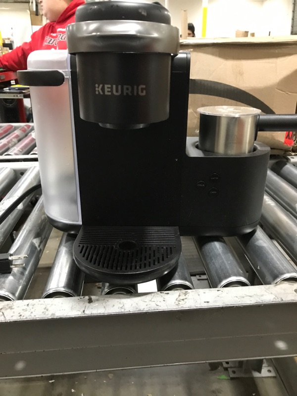 Photo 1 of Keurig K-Cafe Single-Serve K-Cup Coffee Maker, Latte Maker and Cappuccino Maker, Comes with Dishwasher Safe Milk Frother, Coffee Shot Capability, Compatible With all Keurig K-Cup Pods, Dark Charcoal Dark Charcoal Coffee Maker