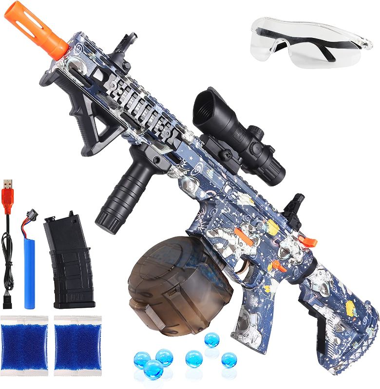 Photo 1 of Electric Gel Ball Blatser PIXATA Splatter Ball Blaster [Upgrade][20000 Water Beads] Outdoor Water Toys, Water Gell Blaster Toys with Balls for Shooting Game Boys Girls Age 13+