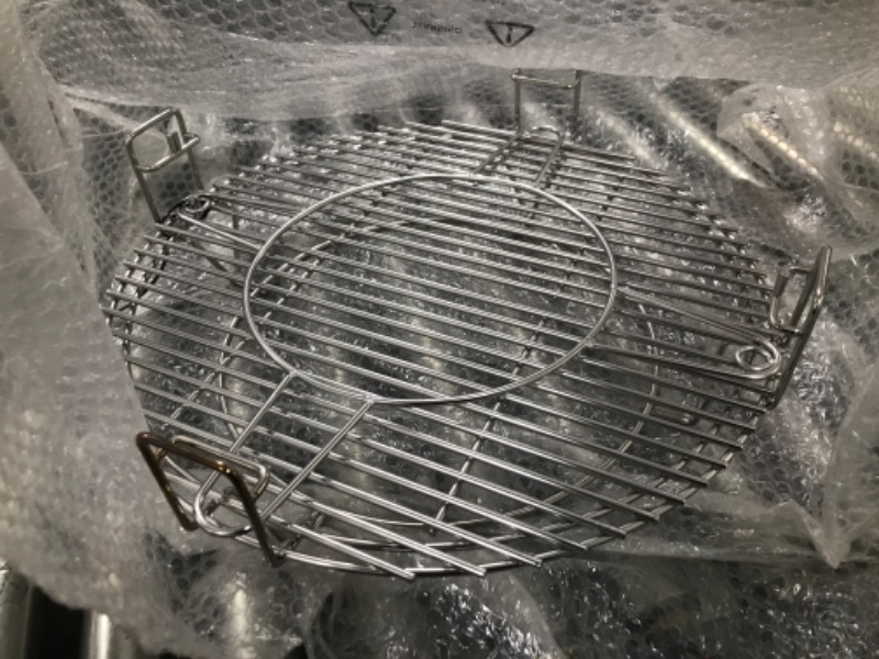 Photo 2 of 18-in Round Stainless Steel Kamado Expander, Multi-level Flexible Cooking Racks for Large Big Green Egg, Kamado Joe Classic, Vision Ceramic Grills, 2 Half Moon Grates, 1 Base Rack, 1 Accessory Rack 18.0 Inches